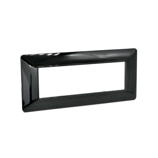 placca 6 moduli nera mapam elegante e raffinata per coprire interruttori compatibile con matix