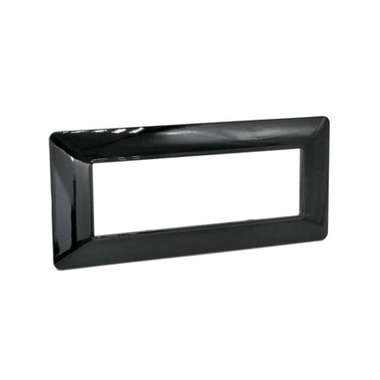 placca 6 moduli nera mapam elegante e raffinata per coprire interruttori compatibile con matix