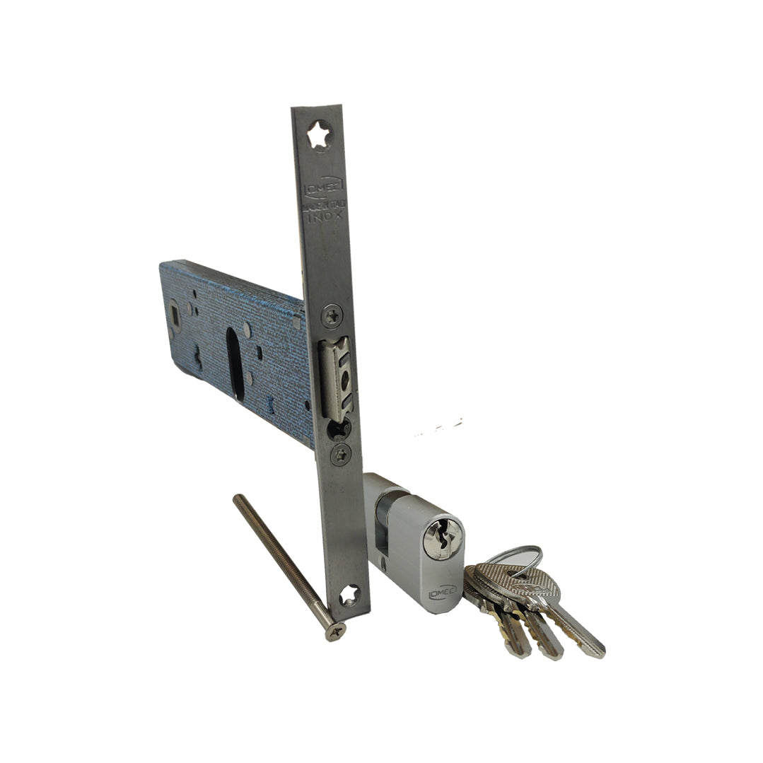 Serratura per fasce cilindro entrata 80mm acciaio zincato porte alluminio OMEC890 OMEC