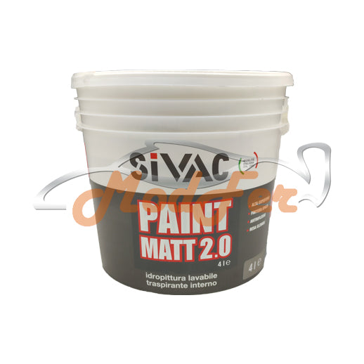 idropittura murale lavabile, paint matt 2.0, sivac pa2030, scheda tecnica paint matt, lt 4