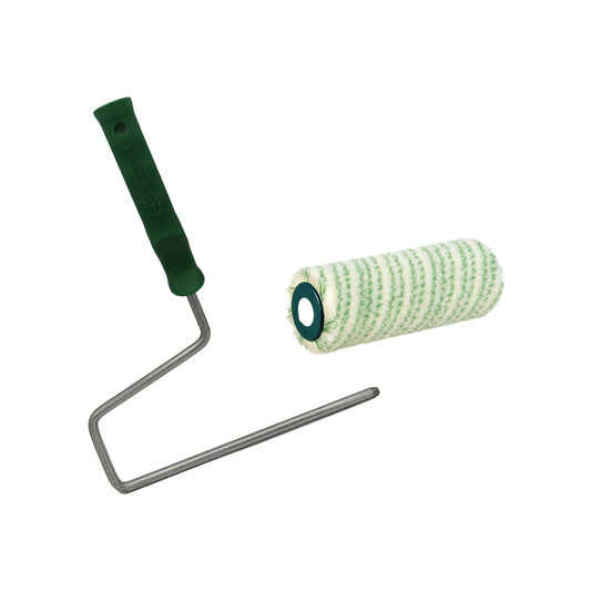 Kit rullo professionale nylon top 220mm pelo 13mm con manico moplen T308 impugnatura verde antigoccia superfici lisce R218 Mito Cinquestelle