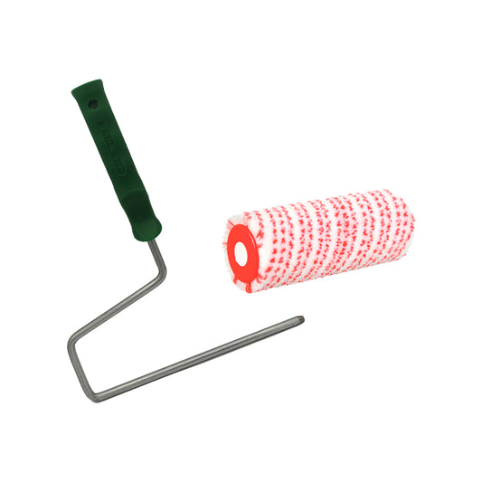 Kit rullo professionale nylon pro endloss 220mm Ø58mm con manico moplen T308 impugnatura verde antigoccia superfici lisce R219 Mito Cinquestelle