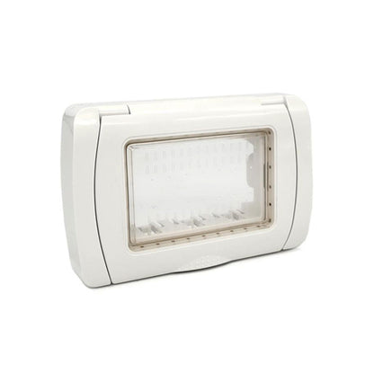 placca di protezione idrobox con coperchio bianca 3 moduli grado di protezione ip55 compatibile matix mapam s5003b