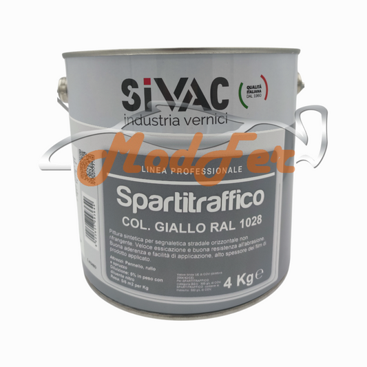 spartitraffico, pittura segnaletica gialla, resistente all'abrasione, sivac spa030