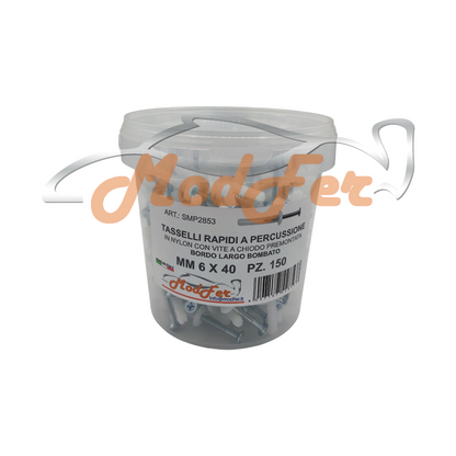 Tasselli Rapidi a Percussione con Vite a Chiodo 6x40 MM.