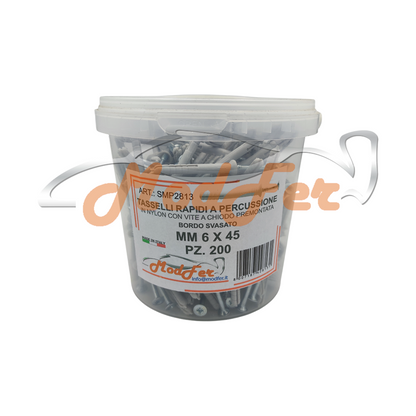 Tasselli Rapidi a Percussione con Vite a Chiodo 6x45 MM.