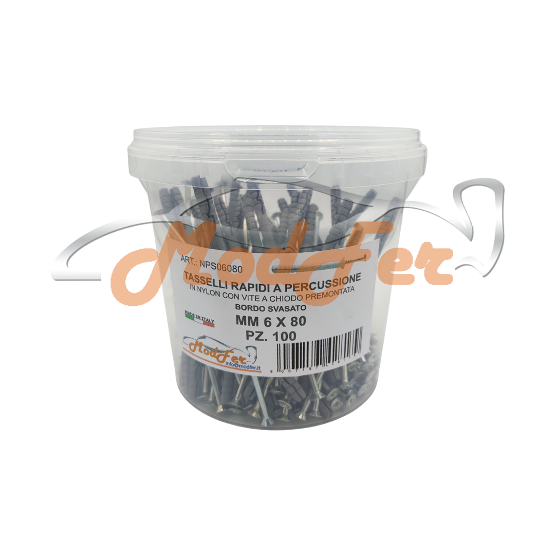 Tasselli Rapidi a Percussione con Vite a Chiodo 6x80 MM.