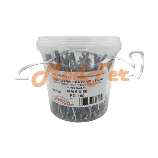 Tasselli Rapidi a Percussione con Vite a Chiodo 6x80 MM.