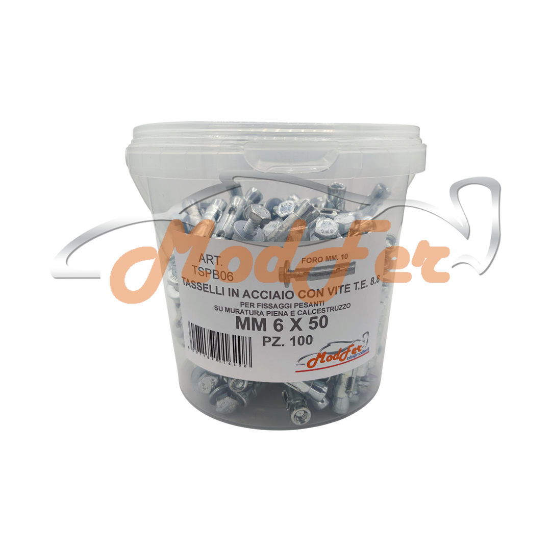 Tasselli in Acciaio con Vite TE 8.8 6x50