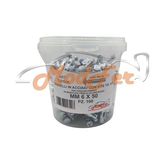 Tasselli in Acciaio con Vite TE 8.8 6x50