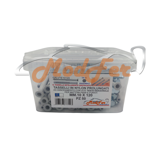 Tasselli in Nylon Prolungati 10x120 MM. con Vite TE