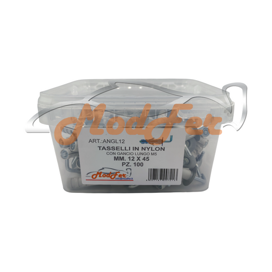 Tasselli in Nylon con Gancio Lungo M5 12x45 MM.