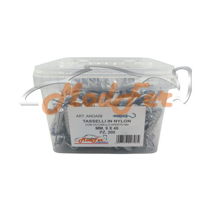 Tasselli in Nylon con Occhiello Aperto M4 9x40 MM.