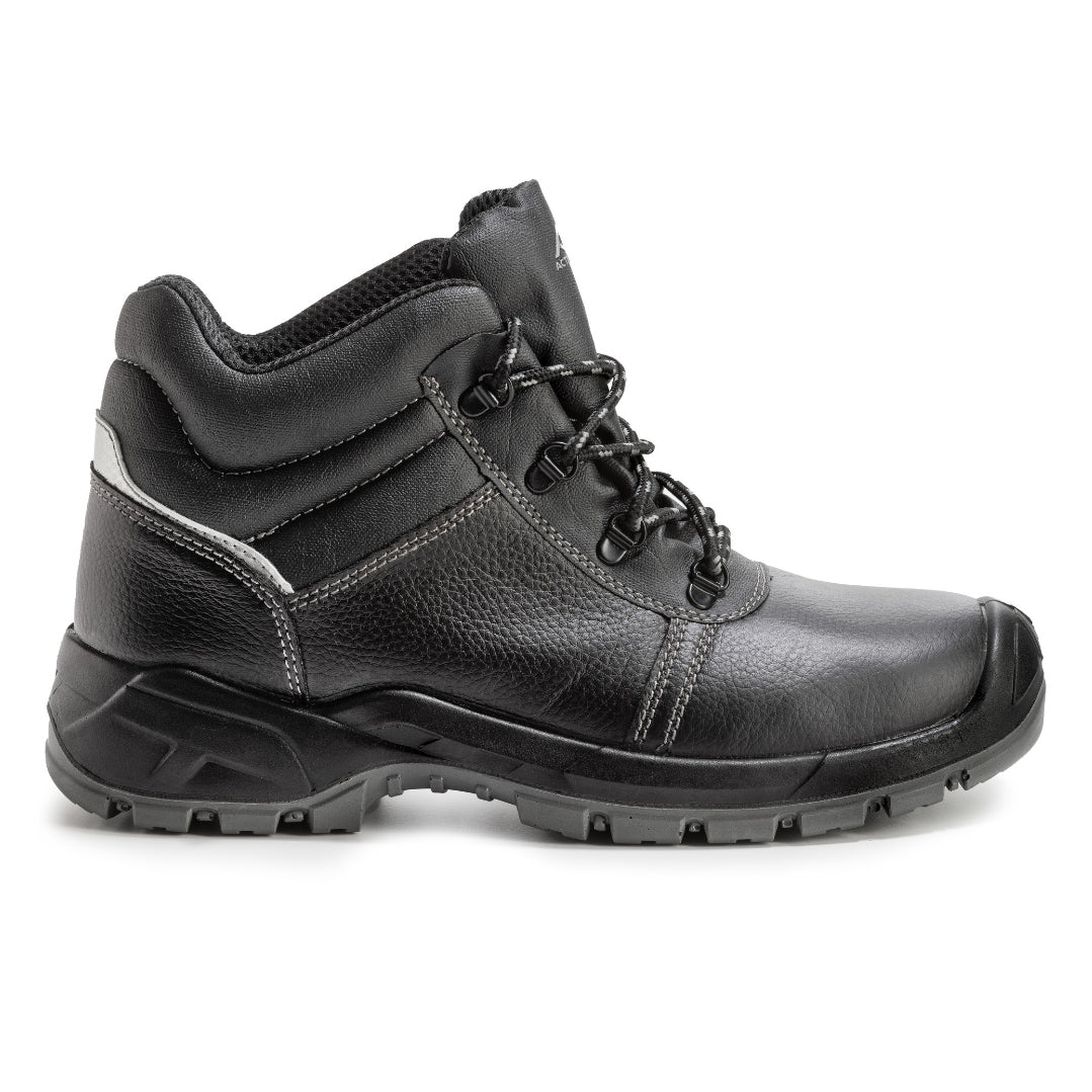 Scarpa antinfortunistica alta in pelle nera Active Gear A-First vista laterale – S3 FO SR
