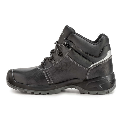 Scarpa antinfortunistica alta in pelle nera Active Gear A-First vista laterale – S3 FO SR
