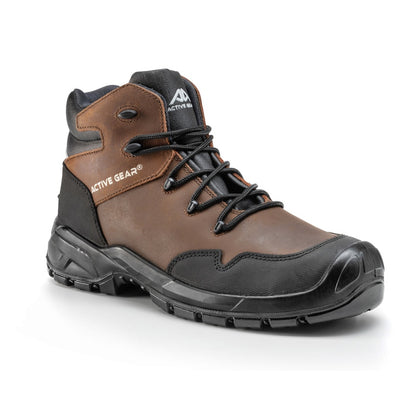 Scarpa antinfortunistica alta in pelle marrone Active Gear A-Force taglia 41 – S3L FO SR
