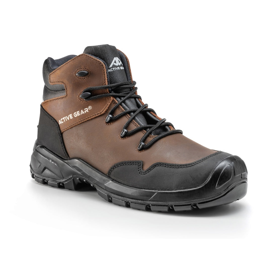 Scarpa antinfortunistica alta in pelle marrone Active Gear A-Force taglia 43 – S3L FO SR
