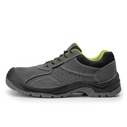 Scarpa bassa antinfortunistica grigia in pelle scamosciata Active Gear A-Rock vista laterale – S1-P SRC