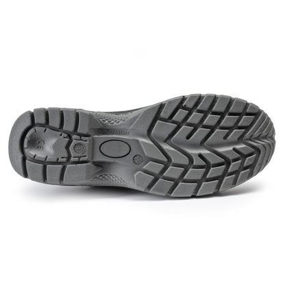 Scarpa bassa antinfortunistica grigia in pelle scamosciata Active Gear A-Rock vista suola – S1-P SRC