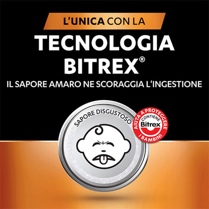Batteria Duracell con tecnologia Bitrex e certificazione EAP, sicurezza anti-ingestione per bambini