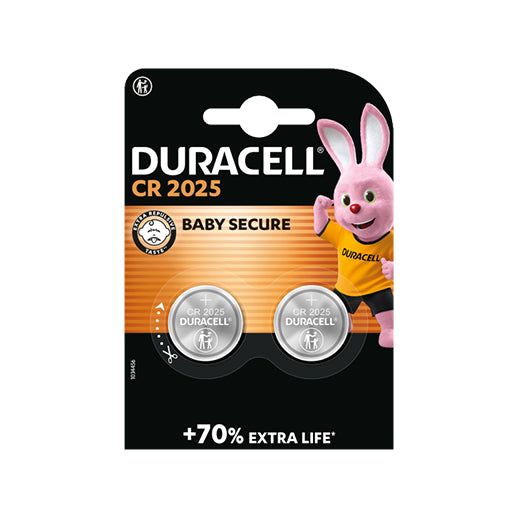 Batteria a bottone Duracell CR2025 al litio 3V per chiavi, bilance, orologi e dispositivi elettronici