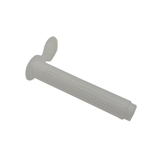 Bussola retinata in PVC da 15x85 mm, tassello ad espansione per fissaggio in muratura