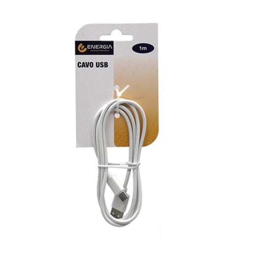 cavo di ricarica usb tipo a e tipo c, per ricarica veloce fino a 2.4A e trasferimento dati veloce, colore bianco, lunghezza cavo 2 metri, energia