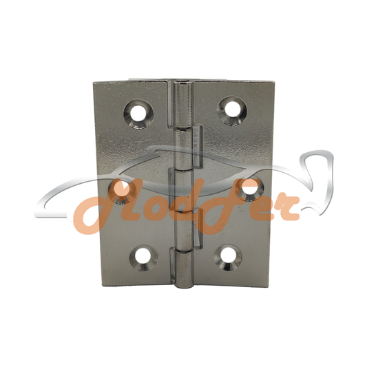 cerniera in ottone fresata piana per mobili 40x35 nichelata