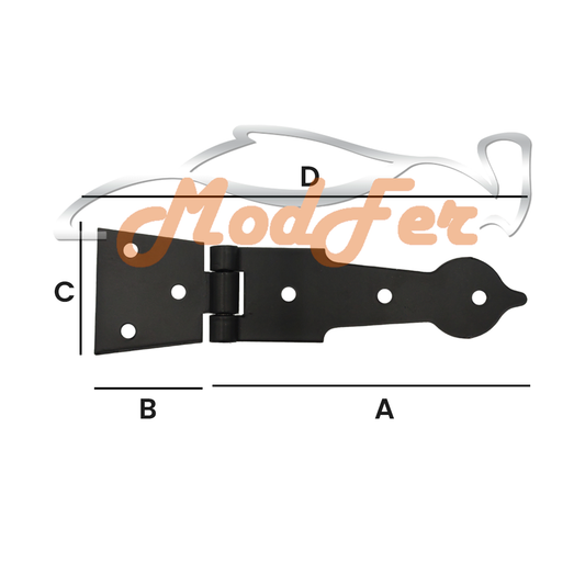 cerniera sagomata verniciata nera