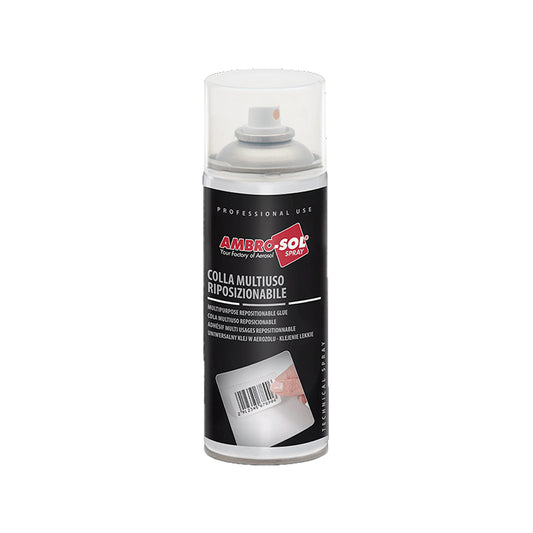 Bomboletta spray colla multiuso riposizionabile trasparente 400ml – Ambro-Sol 1257COL