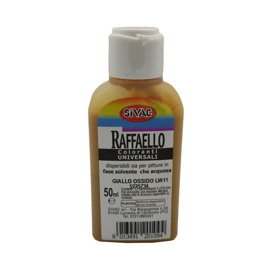 Colorante universale Giallo Ossido LW11 50ml Raffaello SiVAC – ad alta concentrazione per idropitture, smalti sintetici e ad acqua