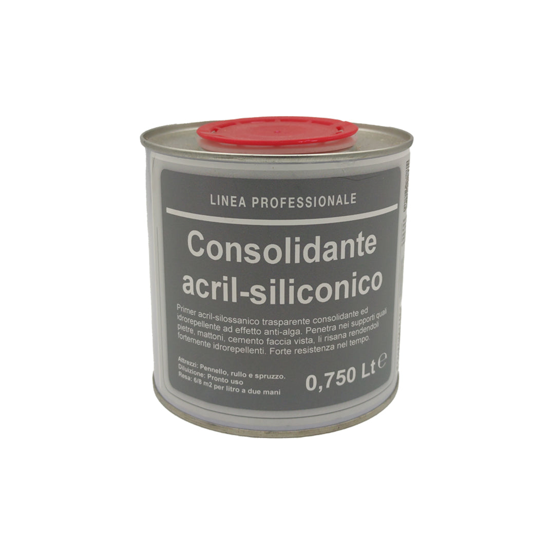 Consolidante acril-siliconico SiVAC 750 ml idrorepellente con effetto antialga penetrazione profonda resa 6-8 m²/l per pietra mattoni e cemento faccia vista interni ed esterni