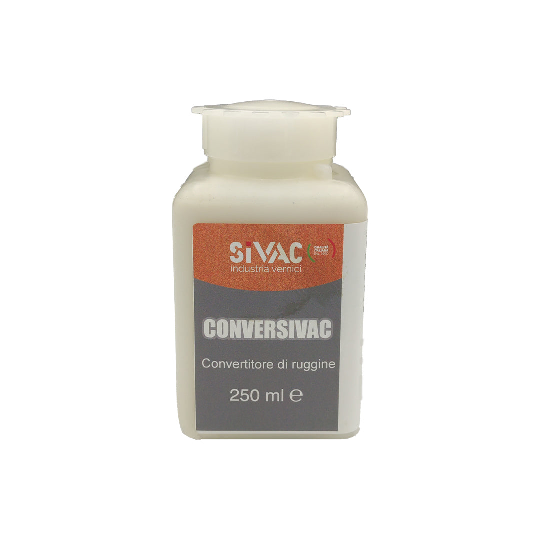 Convertitore di ruggine trasparente Conversivac SiVAC 250 ml stabilizza l'ossidazione del ferro resa 6-8 m²/l pronto uso sovraverniciabile con prodotti sintetici