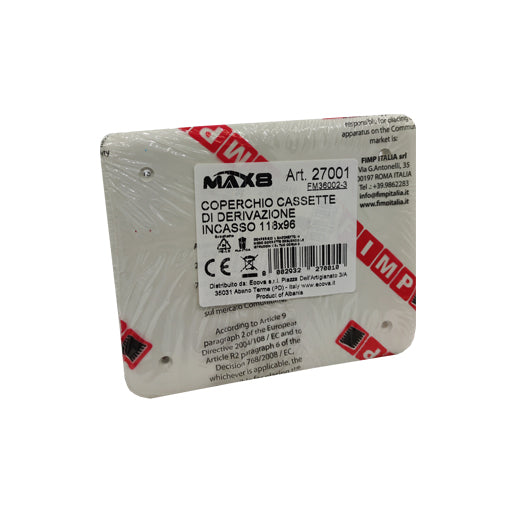 Coperchio per cassetta di derivazione da incasso 118x96 mm MAX8 Ecova 27001