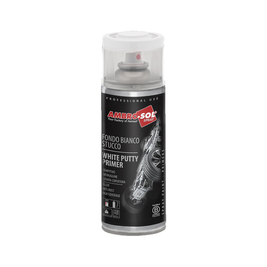Bomboletta spray fondo stucco bianco antiruggine riempitivo 400ml per metallo e carrozzeria – Ambro-Sol V400STUCCO