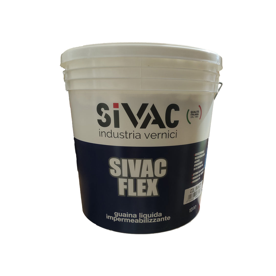 Guaina impermeabilizzante elastica bianca Sivacflex SiVAC 13 litri – per tetti, terrazze e coperture in calcestruzzo