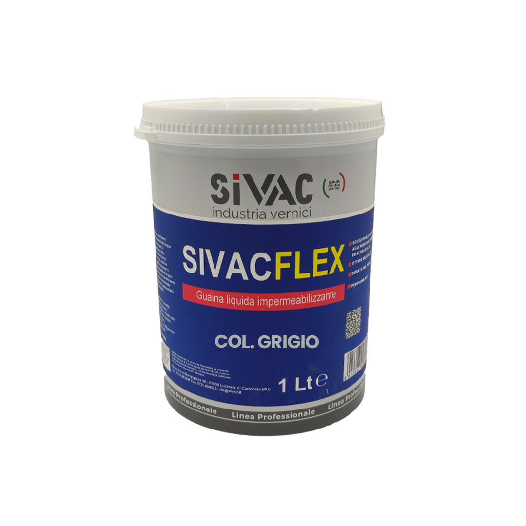 Guaina impermeabilizzante elastica grigia Sivacflex SiVAC 1 litro – per tetti, terrazze e coperture in calcestruzzo