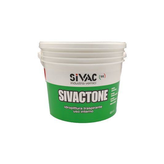 Idropittura traspirante opaca per interni Sivactone SiVAC 5 litri buona copertura e potere riempitivo per finiture uniformi su pareti interne