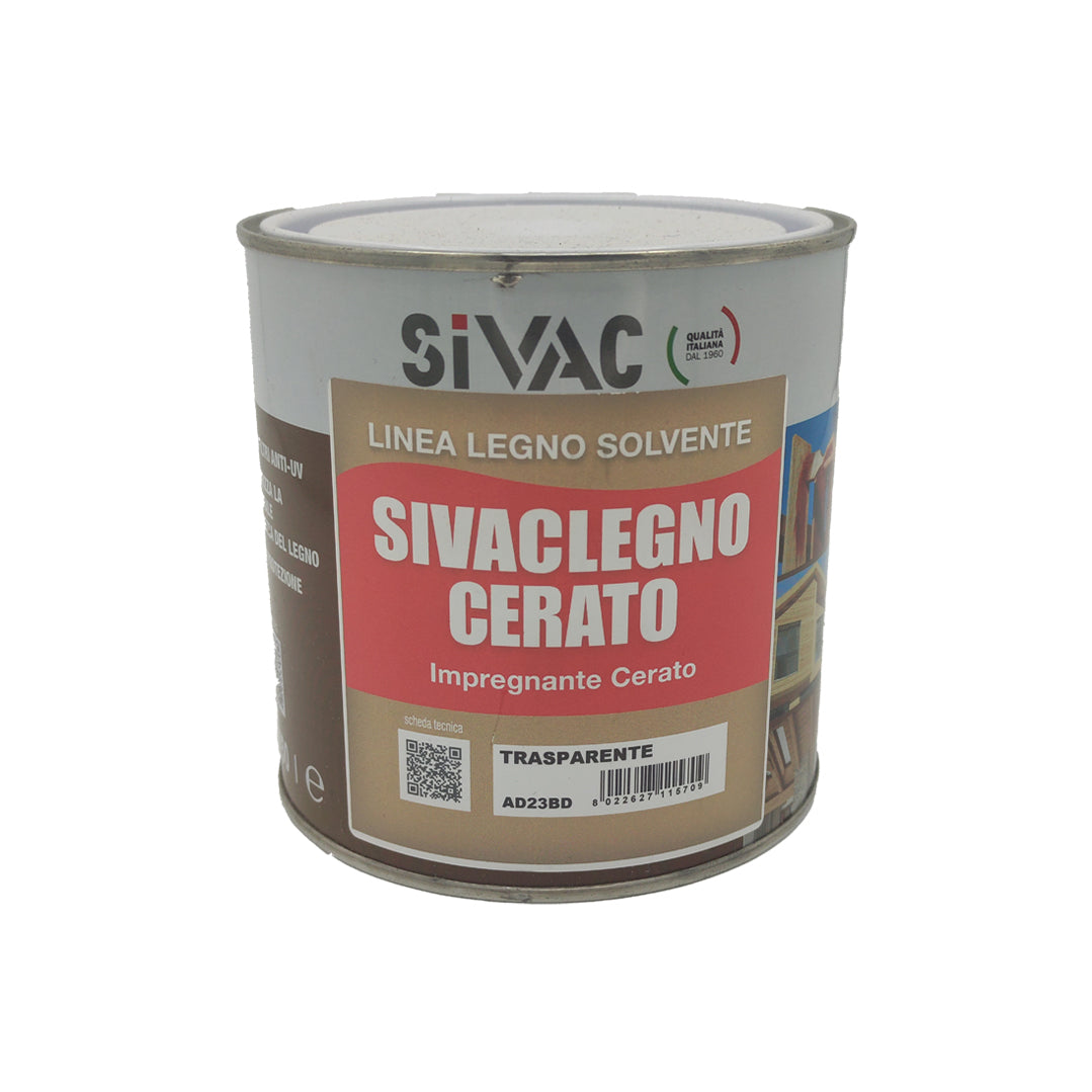 Impregnante cerato trasparente per legno 750ml Sivaclegno SiVAC – cere idrorepellenti, protezione UV, uso interno ed esterno