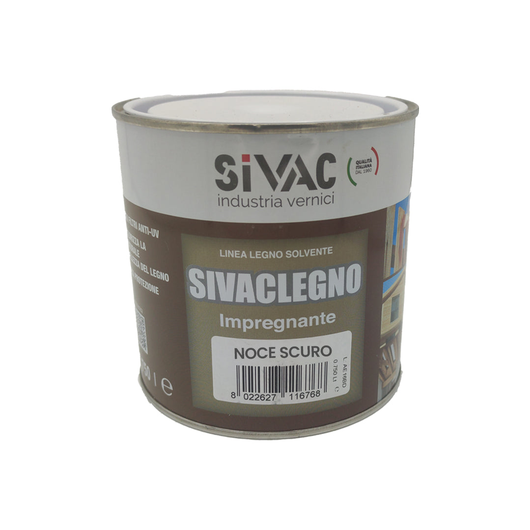 Impregnante Noce Scuro ad alta penetrazione 750ml Sivaclegno SiVAC – protezione agenti atmosferici, uso interno ed esterno