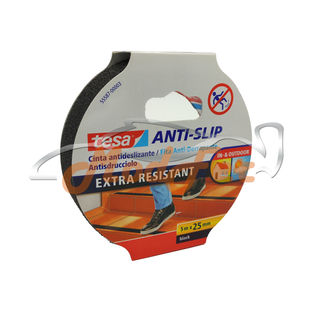 nastro antiscivolo extra resistente nero 5x25 tesa 5587 