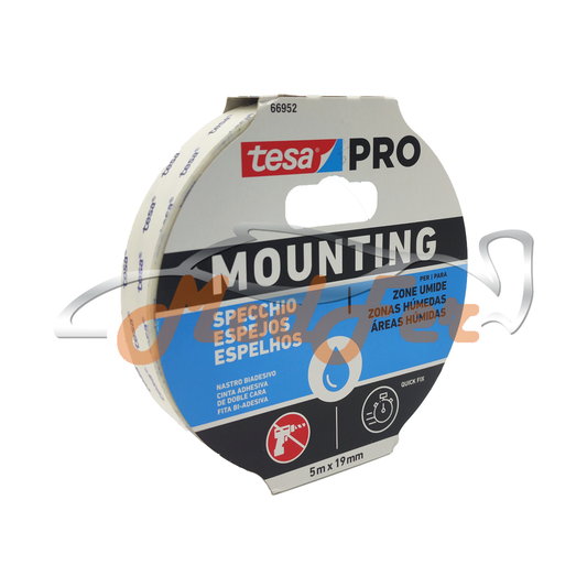 nastro biadesivo bianco per specchi 5x19 66952
