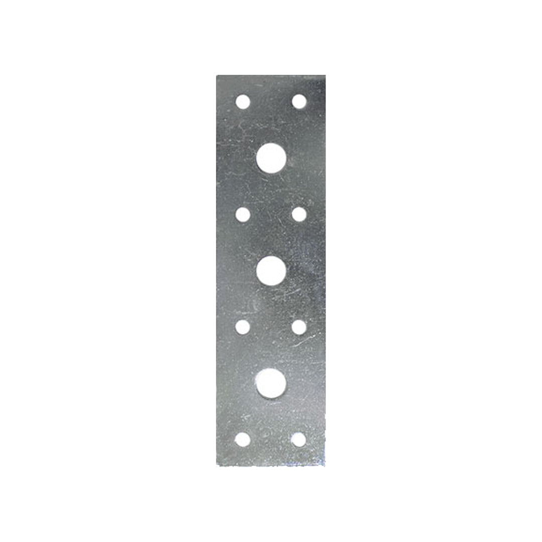 Piastra diritta zincata Sipa MM.180x40 fori Ø MM.5 e MM.10,5 per riparazioni e rinforzi strutturali su legno