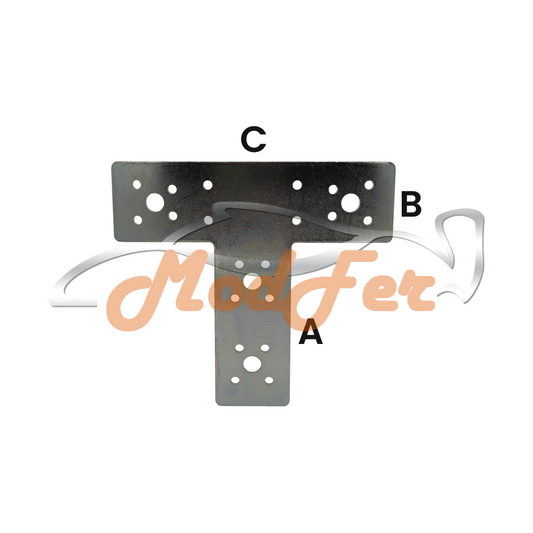piastra a "t" zincata 100x45x160 sipa