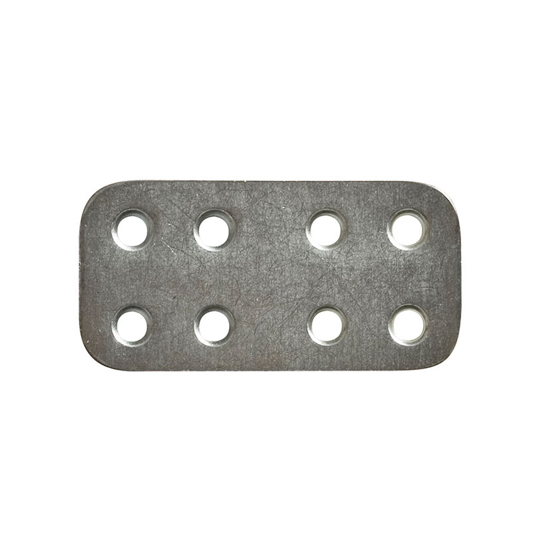 Piastrina diritta zincata Sipa MM.30x60 spessore MM.2 fori Ø MM.4,5 per fissaggio travi, pannelli e cartongesso