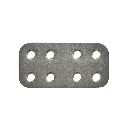 Piastrina diritta zincata Sipa MM.30x60 spessore MM.2 fori Ø MM.4,5 per fissaggio travi, pannelli e cartongesso