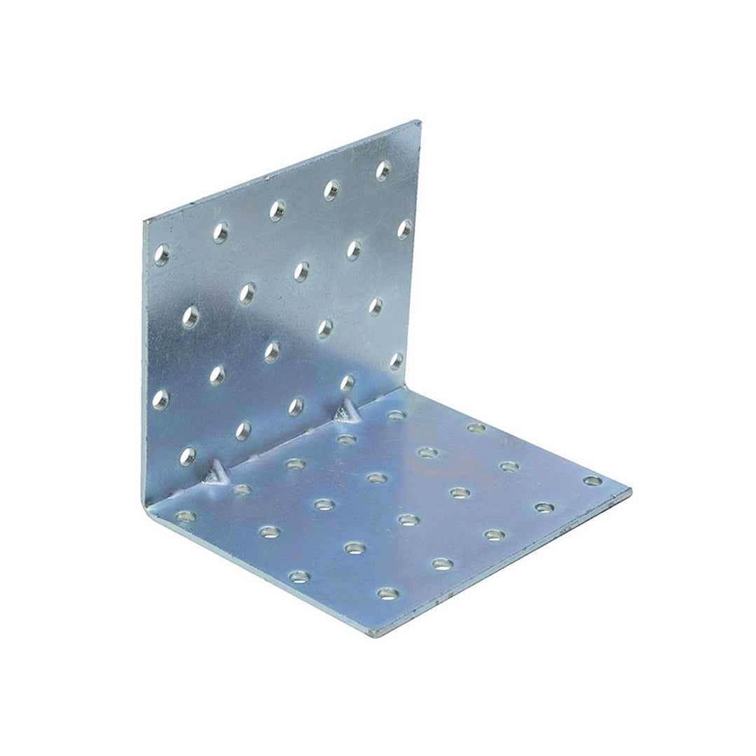 Piastrina pesante ad angolo zincata Sipa MM.100x100x100 larghezza MM.100 spessore MM.2,5 per rinforzo strutturale duraturo su legno