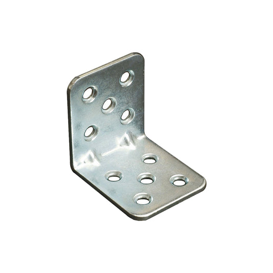 Piastrina pesante ad angolo zincata Sipa MM.45x45 spessore MM.2,5 per rinforzo strutturale di mobili, telai e assemblaggi in legno