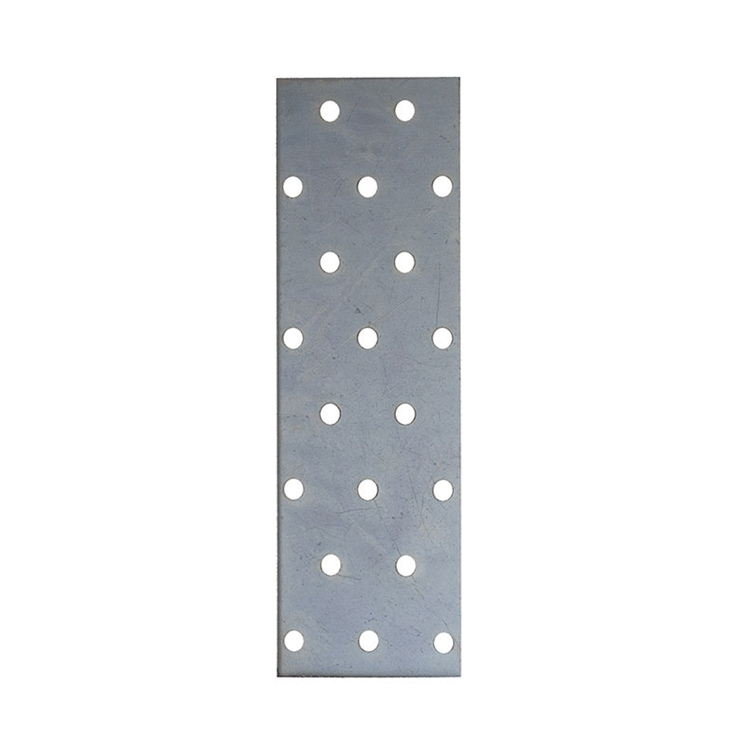 Piastrina pesante diritta zincata Sipa MM.80x50 spessore MM.2,5 per unire travi, montanti e telai in legno