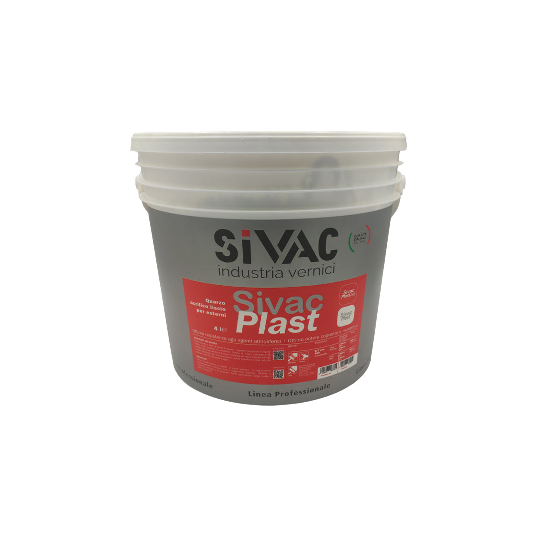 Pittura murale acrilica al quarzo basso spessore Sivacplast SiVAC 14 litri eccellente copertura e durabilità per rinnovare pareti esterne e interne in muratura